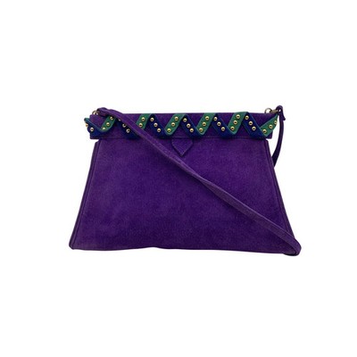 Vintage Umhängetasche Wildleder lila Rive Gauche von Yves Saint...