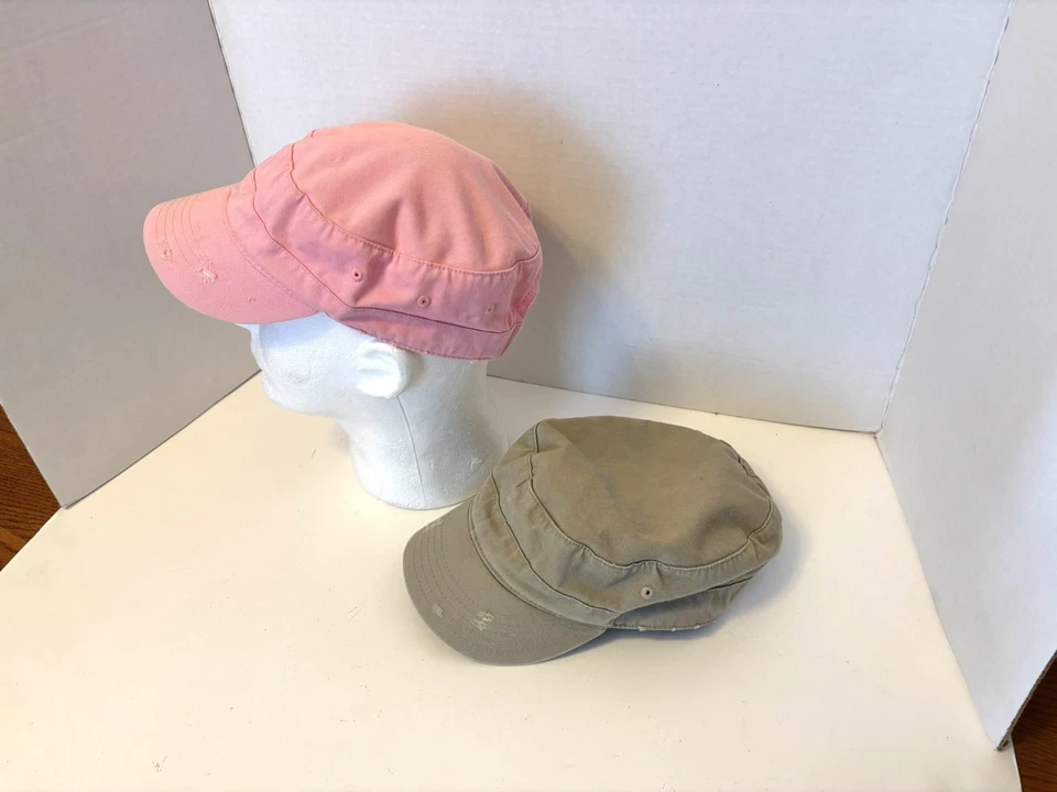 Dorfman Pacific Co. DPC Par de Gorras Cadete Para Mujer Ajustables Rosa y Caqui  Foto 2 de 4