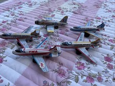 Bundle Of Vintage Tin Toy Aeroplanes