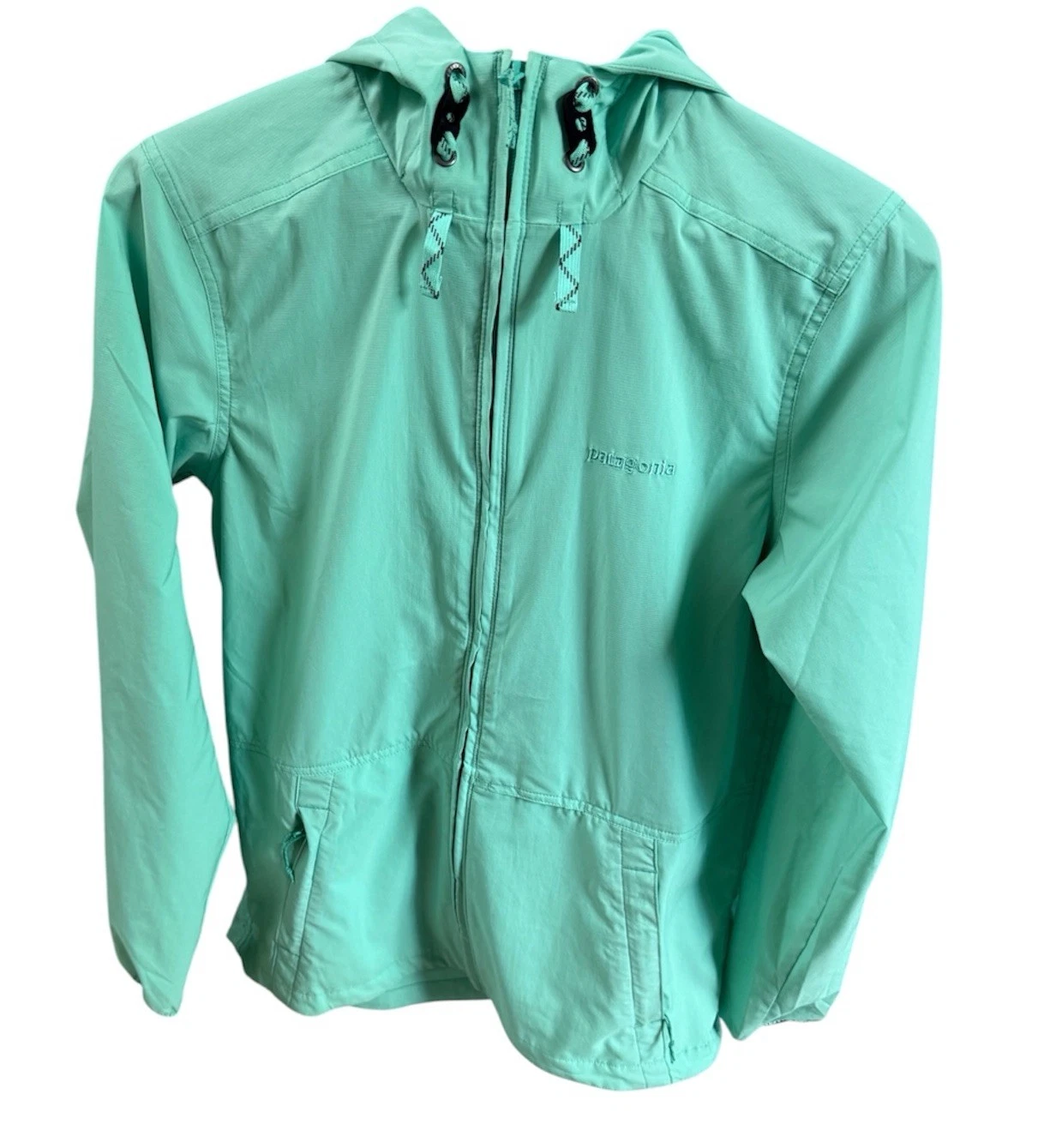 Patagonia Womens Stretch Terre Planing Hoodie Jacket Size M Green Lightweight