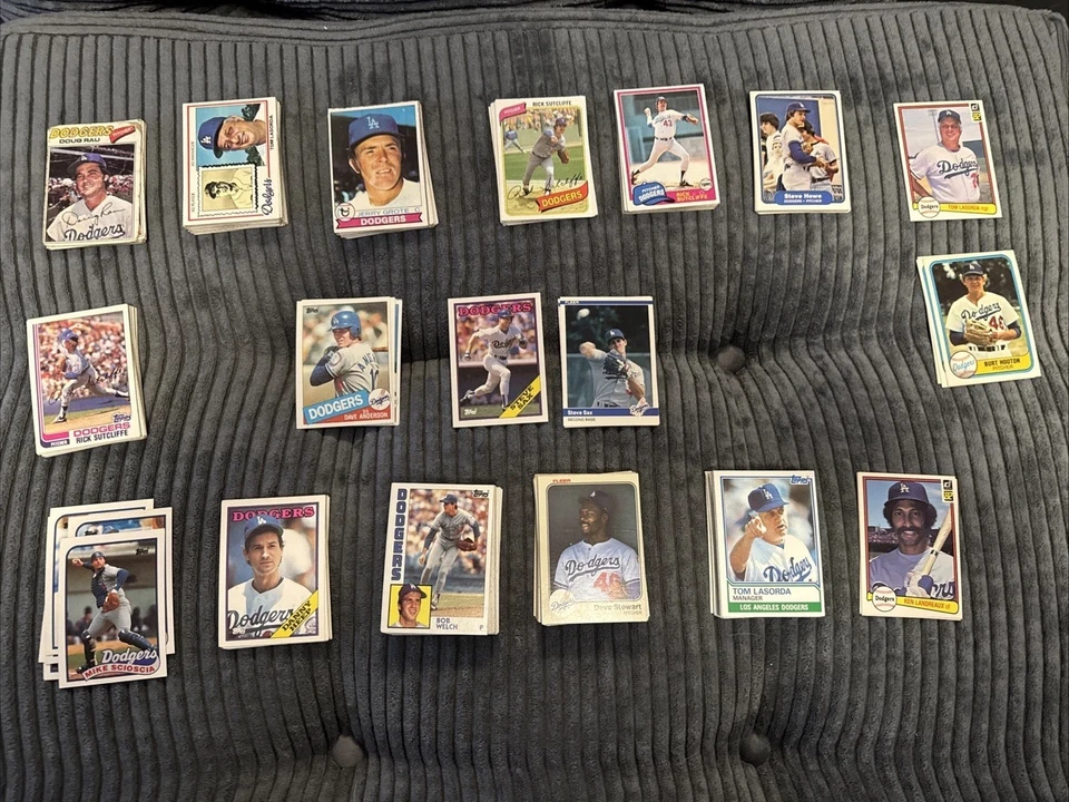 Lote de tarjetas de béisbol de los Dodgers de Los Ángeles años 70 - 90 Foto 2 de 4