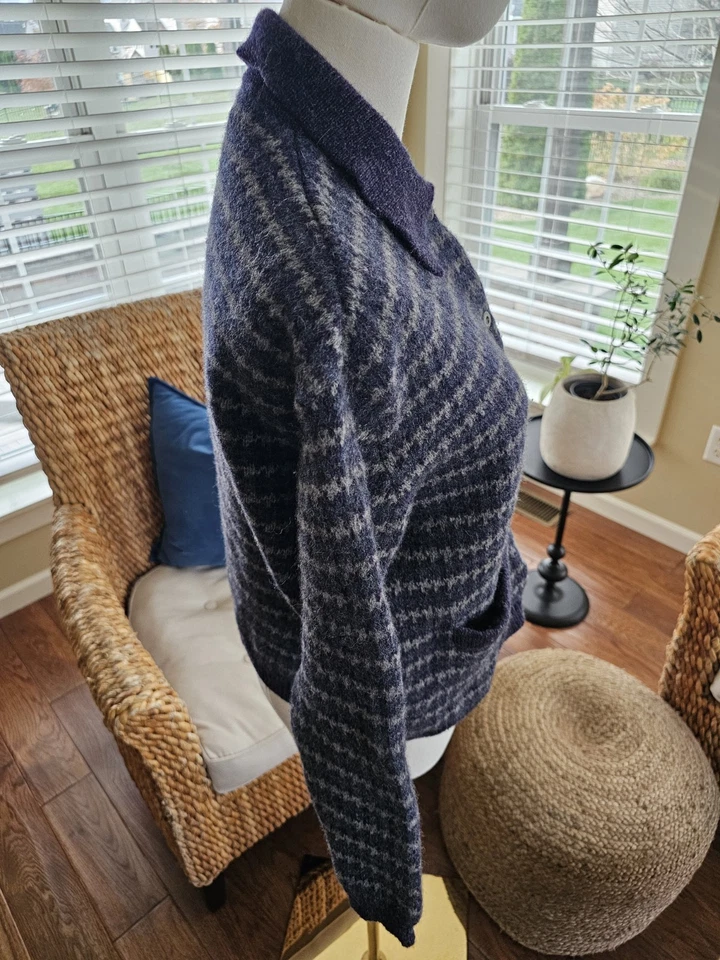 Cárdigan suéter vintage 100 % lana Eddie Bauer para mujer talla pequeña S espiga Foto 3 de 4