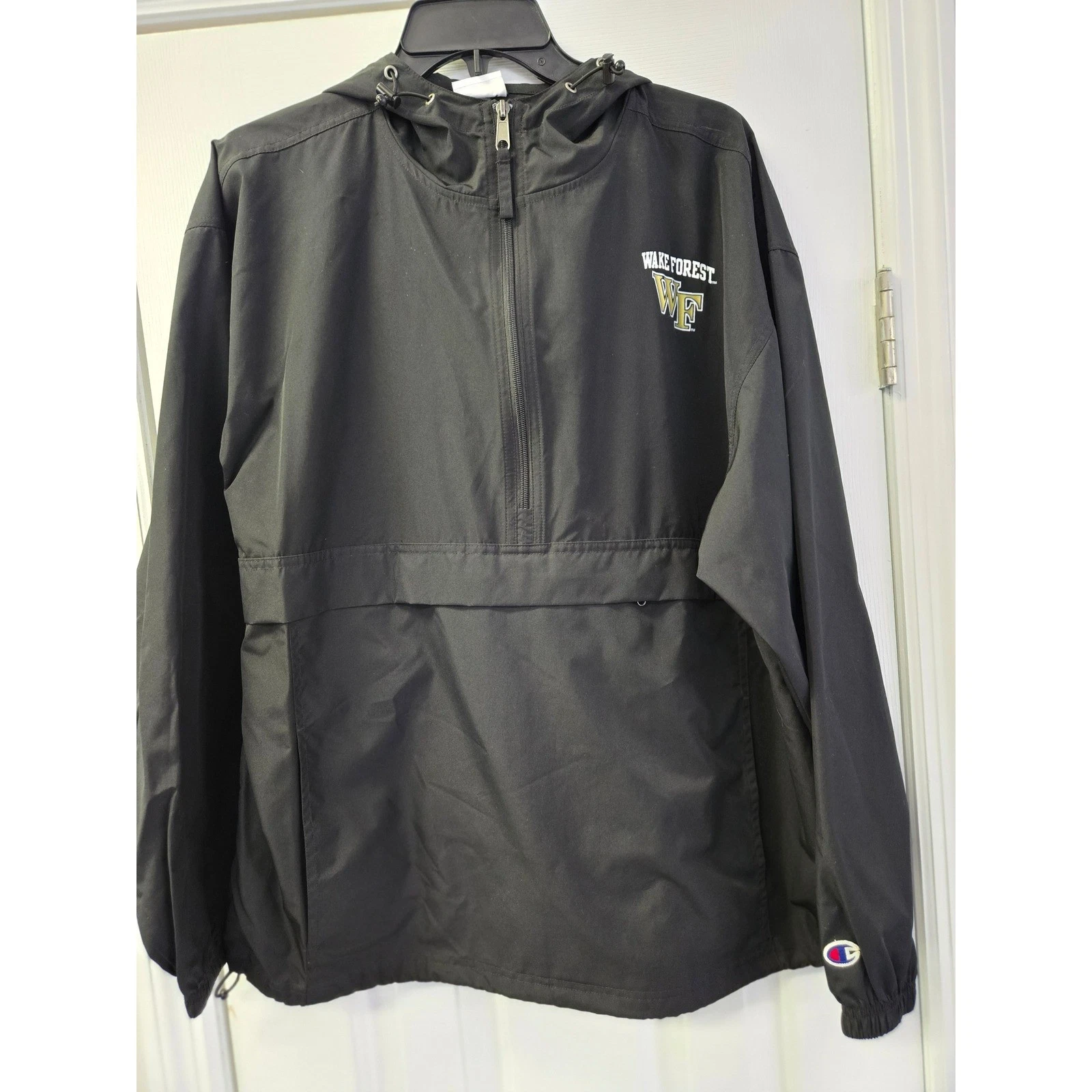 Champion Wake Forest Demon Deacons Mens Large Black Quarter Zip Windbreaker L - product detail image 1