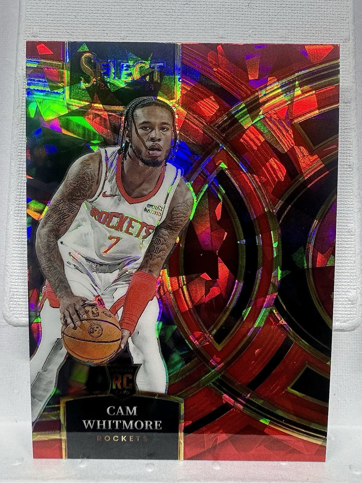 2023-24 Select Prizms Red Wave #118 Cam Whitmore Premier ROOKIE RC ROCKETS