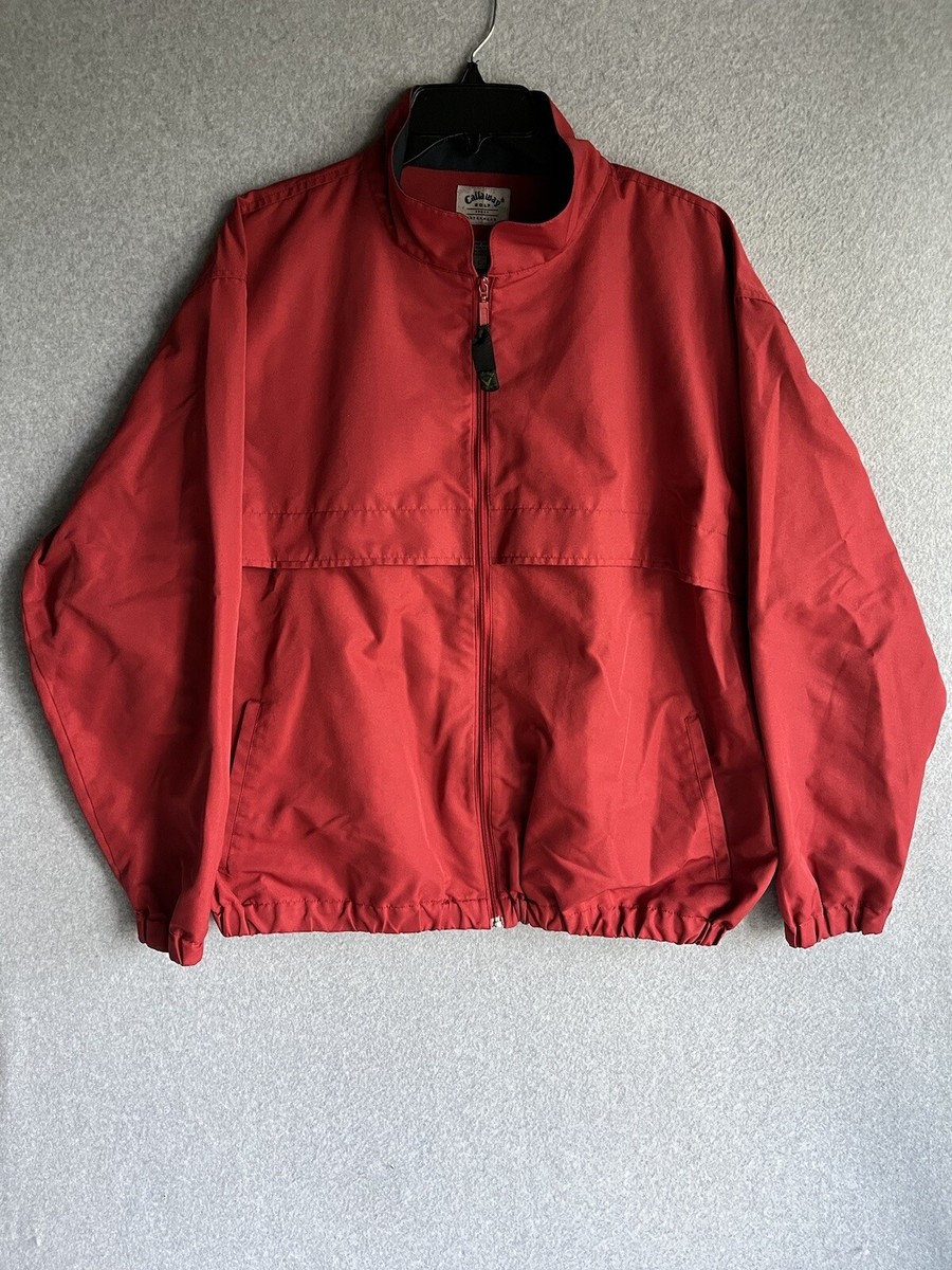 Mens Callaway Golf Red Windbreaker Full Zip Jacket Size Mens Callaway Golf Red Windbreaker Full Zip Jacket Size