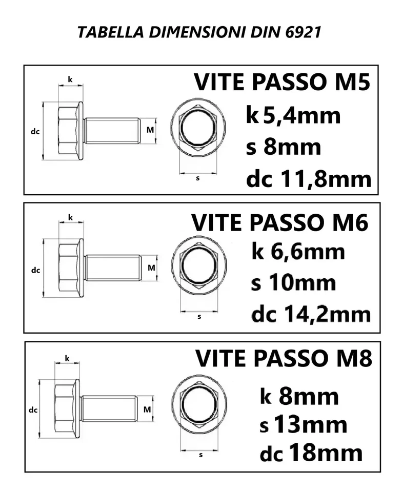 VITI FLANGIATE IN ACCIAIO INOX TESTA ESAGONALE CON FLANGIA M5 M6 M8 DIN 6921 - Immagine 2 di 4