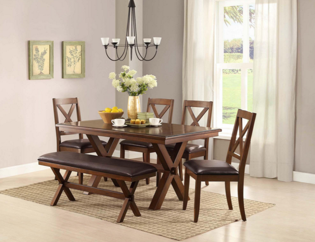 Dining Sets Wood Farmhouse Maddox Tables Chairs Benches Room