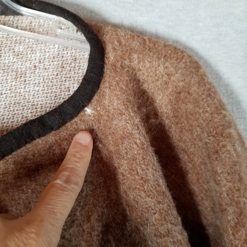 Vintage 1960s Dewey's Of Vermont Rt. 4 Wool Poncho Quechee Gorge Brown Granny - Picture 12 of 17