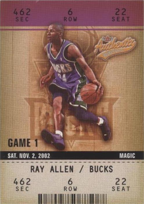 2002-03 Fleer Authentix - Ray Allen #22 - 1 of 2