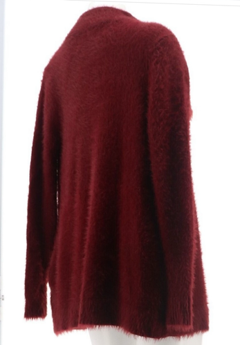 NEW Colleen Lopez Sz XL Waterfall Sweater / JACKET Knit Cardigan WINE RED SZ XL - Picture 5 of 6