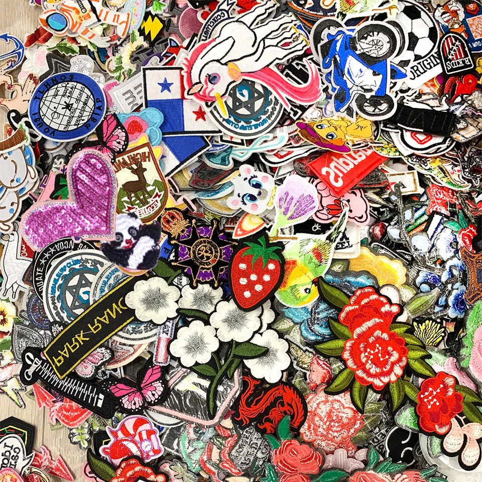 100PCS Lot Letter Random Animal Embroidered Patches Iron on Mixed Clothes Badge - Image 3 of 4