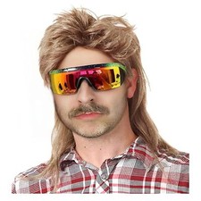 Mullet Wigs for Men Joe Dirt Emo Wig 80s 90s Costumes Fancy Party Accessory C...