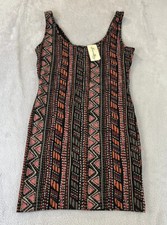 Forever 21 womens black coral sleeveless Tight tank short dress size medium