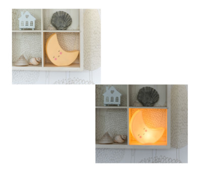   JETZT HALBER PREIS! Yellow Moon Nachtlicht Soft Glow Kinderzimmer Geschenk verpackt