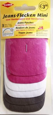 6 Jeansflicken zum Ausbessern pink weiß grau  Bügelflicken Reparatur Flicken  - Bild 1 von 2