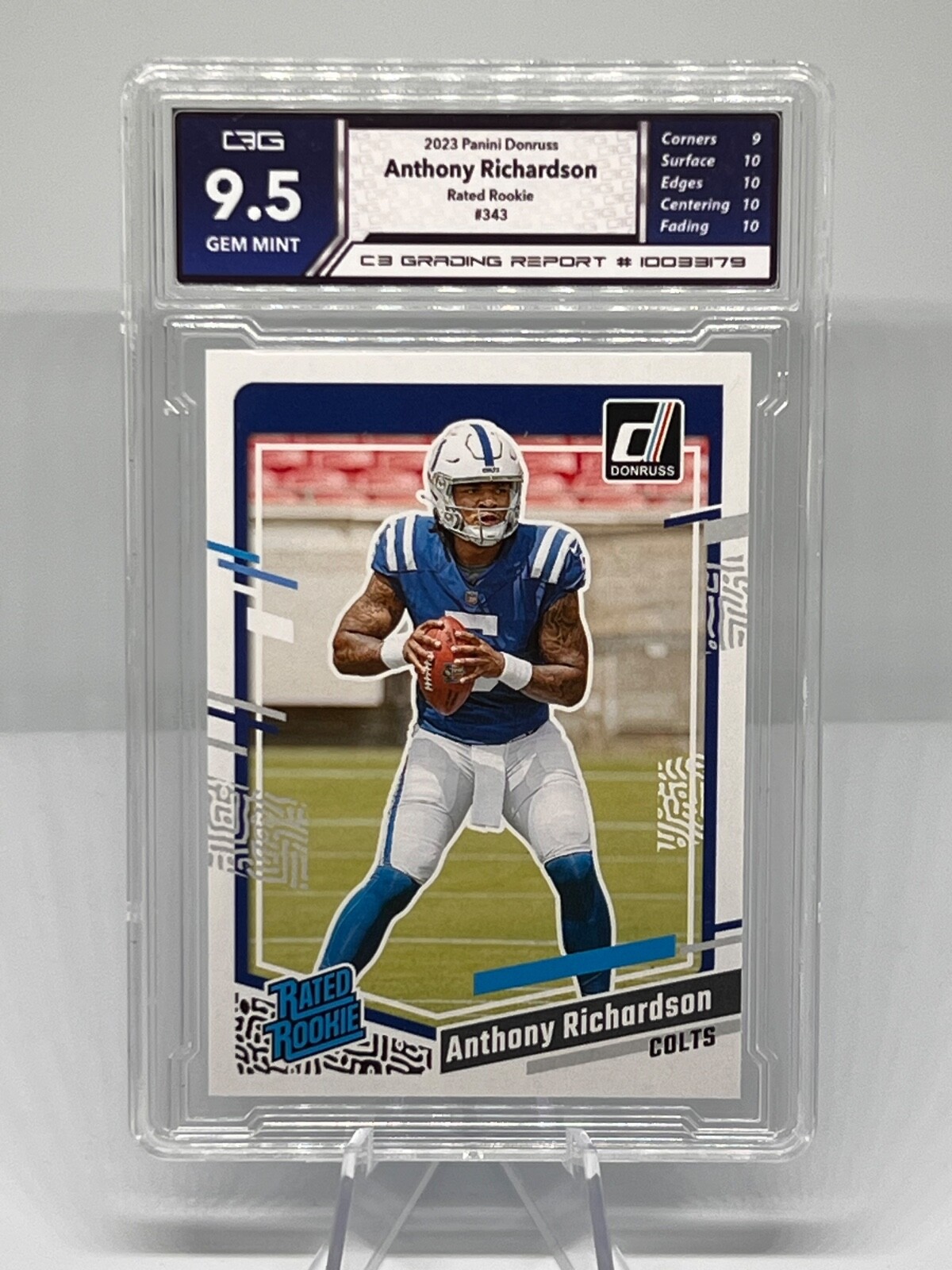Anthony Richardson 2023 Panini Donruss Rated Rookie #343 C3G 9.5 GEM MINT COLTS