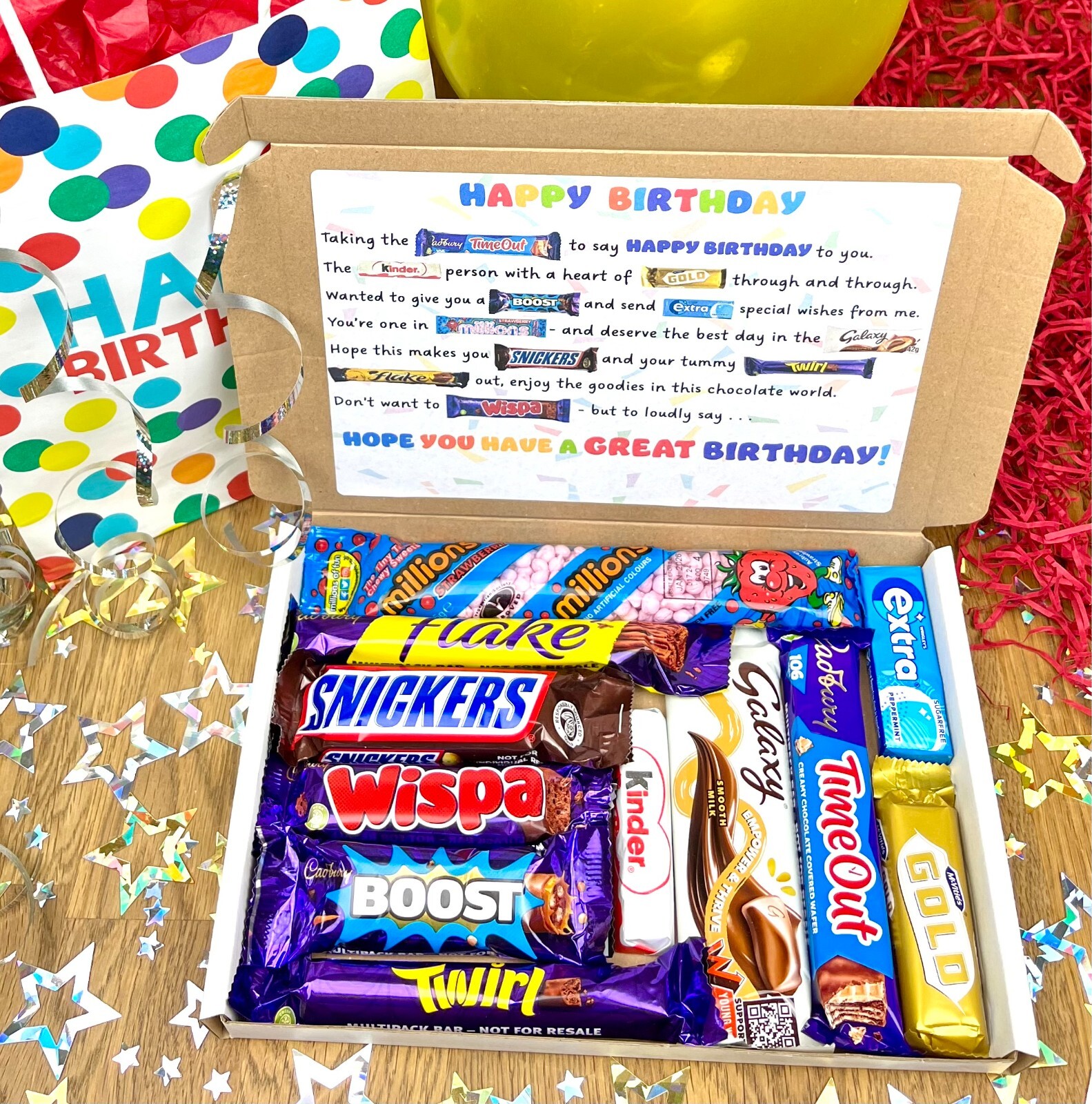 Happy Birthday Popular Chocolate Box - Letterbox Gift Assortment with Fun Poem