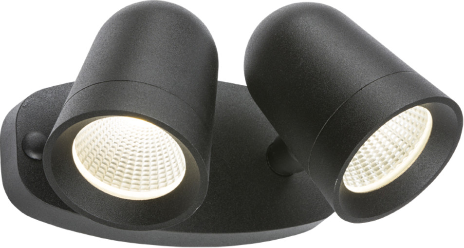 Knightsbridge 230V IP65 18W LED Black Twin Spot Floodlight FLTB
