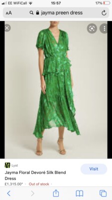 PEEEN BY THORNTON BREGAZZI ドレス XS 新品 タグ付 PREEN BY THORNTON BREGAZZI Pansy yellow crepe midi dress sz