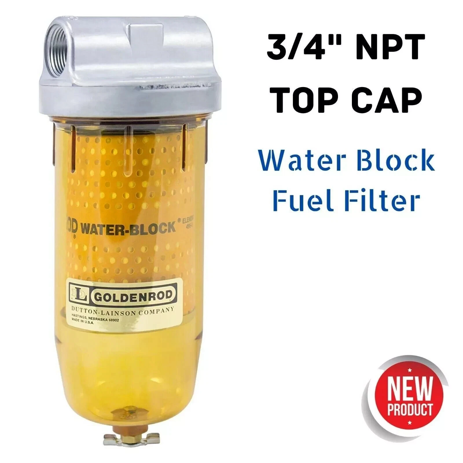 Water Block Separator Fuel Filter 3/4" NPT for Diesel Transfer Pump Tank Tractor