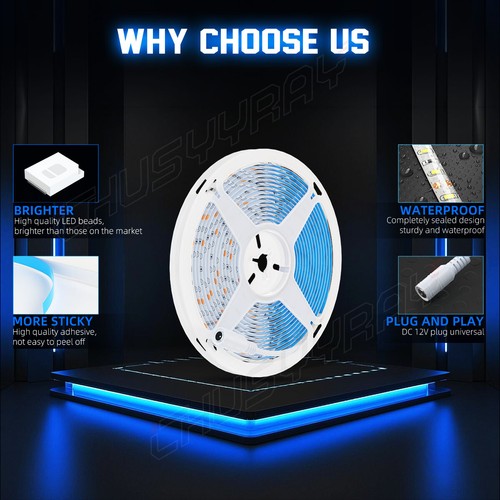 LED Strip Light 2538 SMD Blue Waterproof IR Controller 5M For Yamaha RAPTOR US - Picture 6 of 17