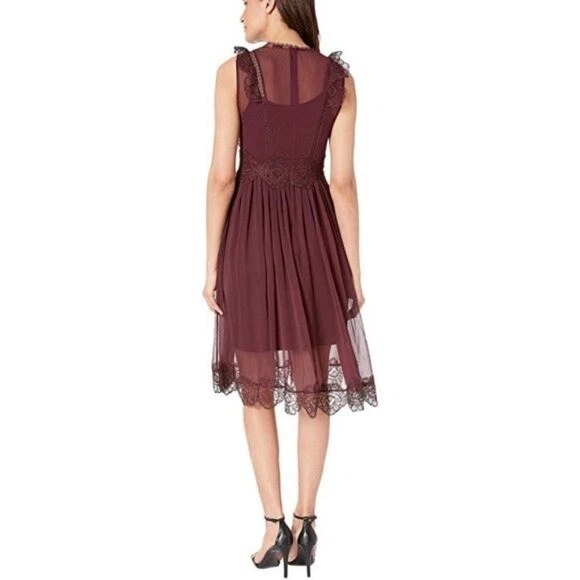 Ted baker porrla frill lace top midi dress