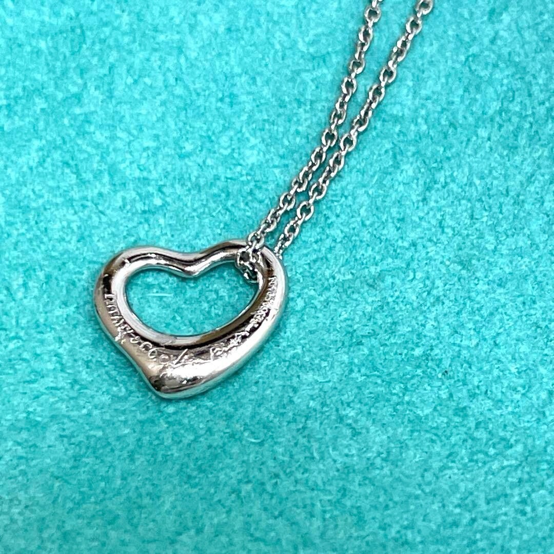 TIFFANY&Co. Tiffany Open Heart Necklace PT950 Box Pouch w TIFFANY&Co. Tiffany Open Heart Necklace PT950 Box Pouch w