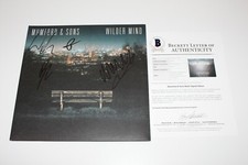 MUMFORD AND SONS BAND SIGNED WILDER MIND ALBUM VINYL RECORD BECKETT COA MARCUS