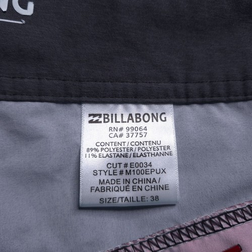 Billabong Mens Platinum X Swim Boardshorts 38 Black Orange Zip Back Pocket - Picture 5 of 5