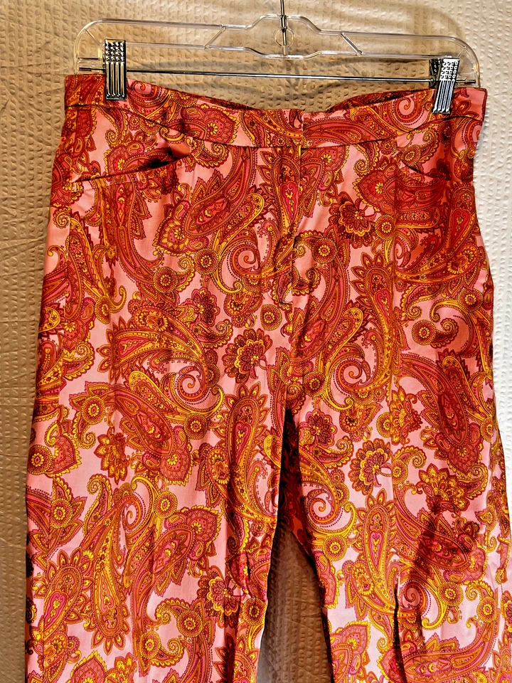 Pantalones Cortos Jones New York Signature Rosa Primavera Paisley Talla 10 Bolsillos Foto 4 de 4
