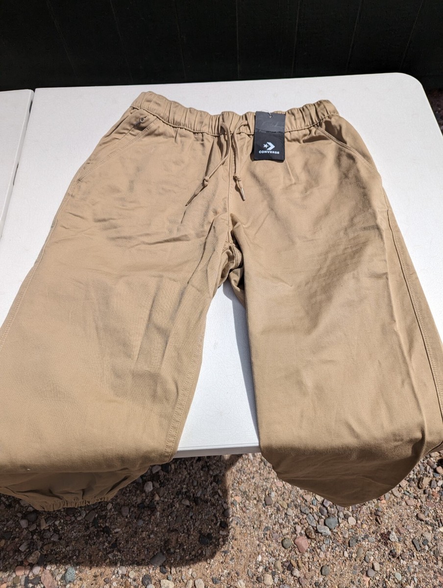 Converse Jogger Pants Womens SZ L Chino Khaki Skateboarding Converse Jogger Pants Womens SZ L Chino Khaki Skateboarding