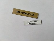TARGA.TARGHETTA per campanello,citofono personalizzata, bianca,oro,argento.