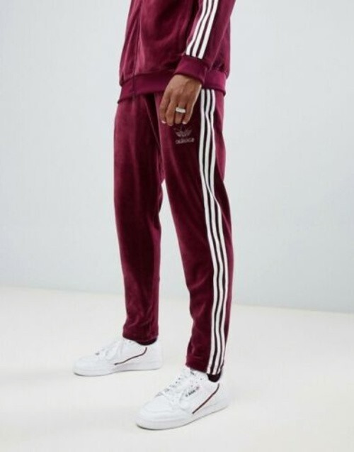 XL adidas Originals Men's VELOUR Beckenbauer TRACK PANTS XL adidas Originals Men's VELOUR Beckenbauer TRACK PANTS