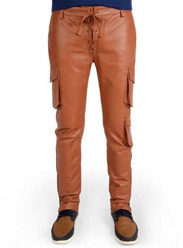 Leather Jeans Men s Pants Straight Rock 