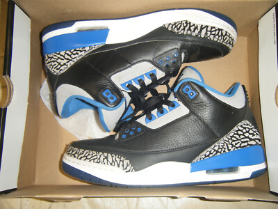 Nike Air Jordan III Retro Sport Blue Black 2014 Size