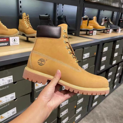Timberland Men's Premium Waterproof Boots Wheat Nubuck Men's US Sizes :7-11
