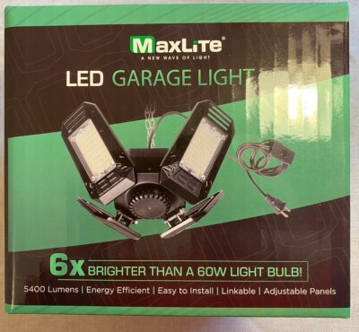 MaxLite LED Garage Lights,54W 120V, 5000K, Linkable Switched Power Cord