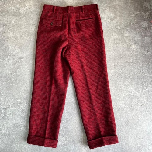 Comme Des Garcons Homme Tanaka Wool Red Pants Check Ad2000 embroidery Used Japan - Picture 9 of 14