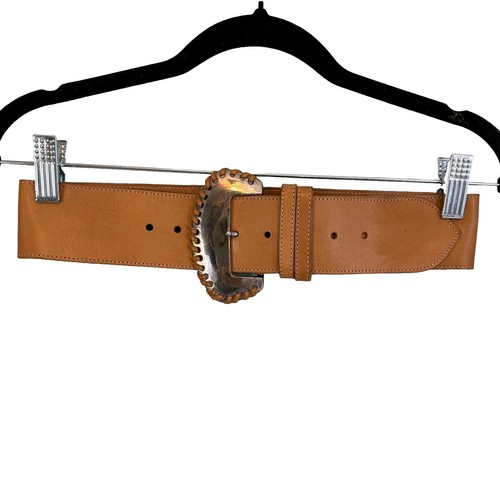Vintage Joan & David Beige Calfskin Textured Lizard Leather Belt Size M 32 In Vintage Joan & David Beige Calfskin Textured Lizard Leather  main image 2