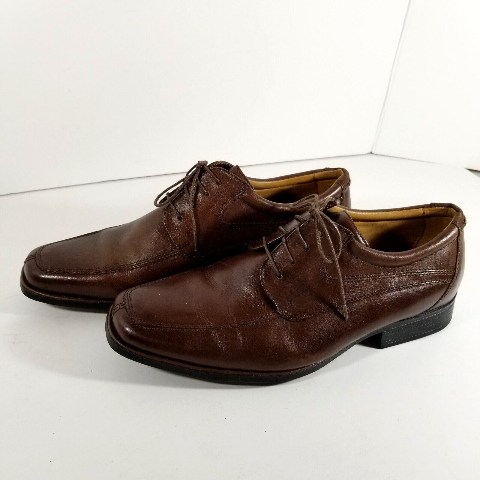 SAOLA Scarpe Belvedere Treviso Uomo Taglia 9 5 M Pelle Marrone Oxford Punta Quadrata