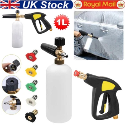 High Pressure Washer Gun Snow Foam Cannon Lance 1/4"Quick Release Bottle Nozzles
