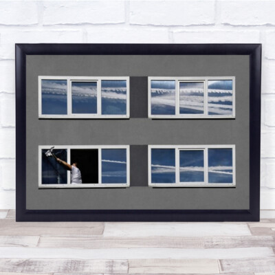 Again This Damn Airplanes Fenster sauber Reinigung Reflexion Wandkunstdruck