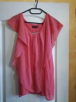 Blouse / Chemisier / top orange manches courtes SHK MODE taille L. - Photo 1/4