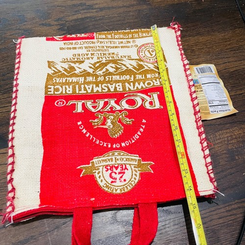 10 Lb ROYAL BASMATI RICE w/Handles & Zipper Burlap Bag Purse Tote NO RICE - Picture 6 of 6