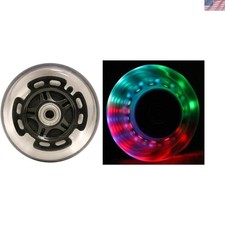 L.E.D. Scooter Wheels with ABEC 9 Bearings for Razor Scooters 100mm Light Up ...