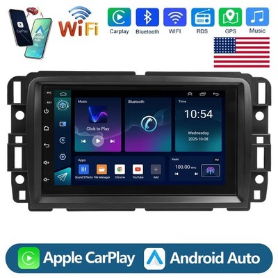 For GMC Yukon Chevy Silverado Double DIN Android 15 7'' Car Stereo Radio GPS WiFi
