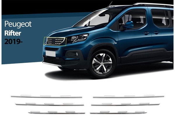 KüHlergrill Leisten FüR Peugeot Rifter Grillleisten Edelstahl Chrom Ab 2019 6Tlg-image