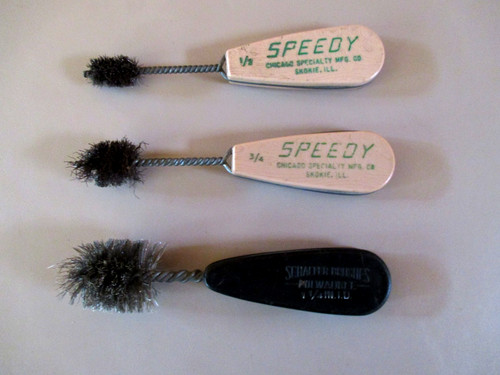 3 Pre-Owned Copper Wire Deburring Brushes 1/2" 3/4" 1 1/4"