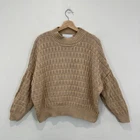 Viktoria & Woods Sweater Women Size 1 (AU 8) Brown Cotton Knit Drop Shoulder