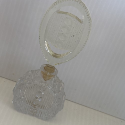 Vtg Bohemia Genuine Lead Crystal Perfume Bottle Czechoslovakia Glass Stopper/241